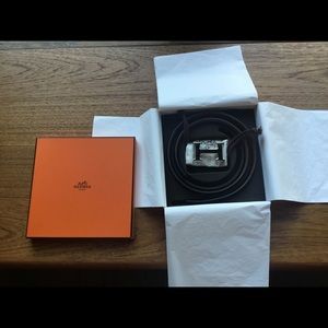 Hermes Constance Reversible 32MM Leather Silver Buckle Belt Kit 100% authentic